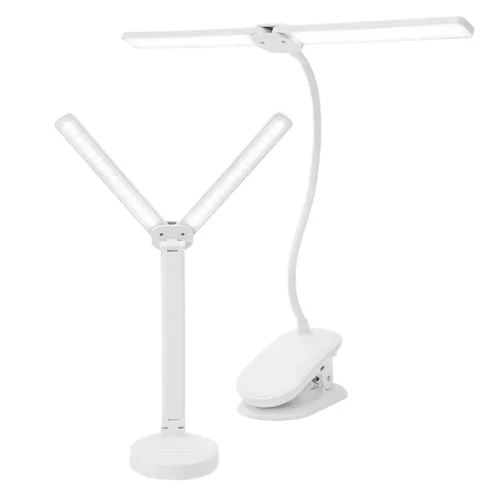 Podwójna lampa na biurko LED | stojąca | z klipsem