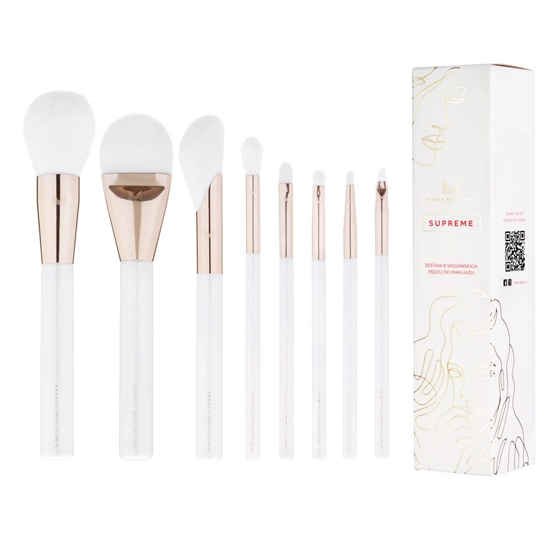 Many Brushes Supreme | Zestaw 8 wegańskich pędzli do makijażu - biały kolor