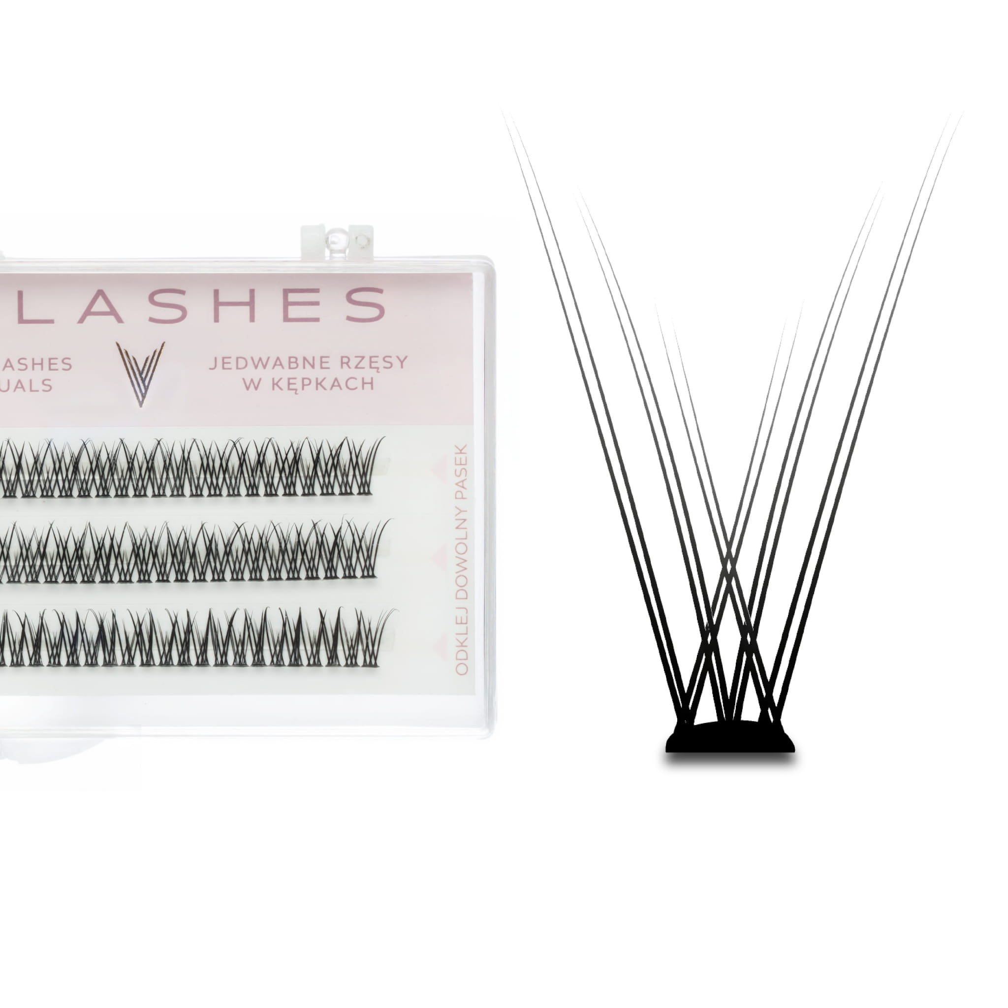 Rzęsy kępki - V-Lashes | skręt B - C - CC - D