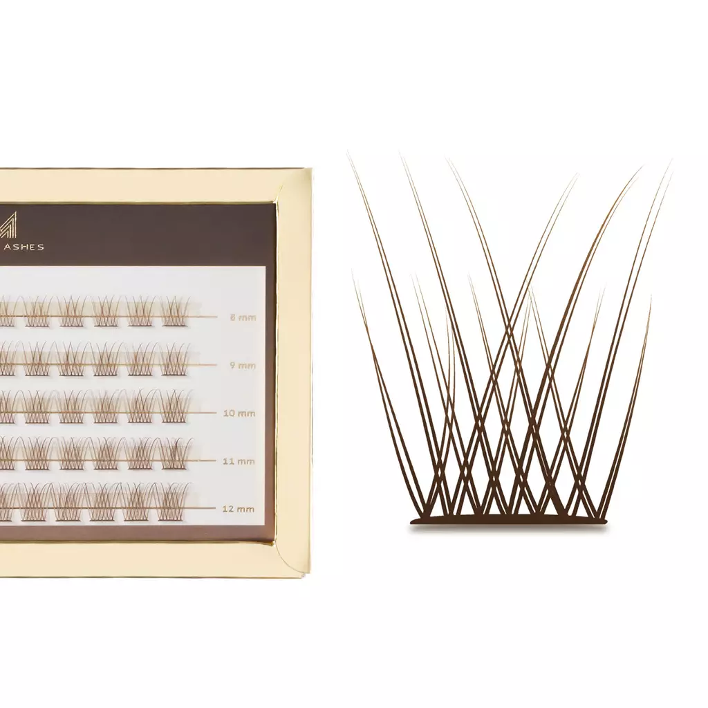 Brązowe kępki rzęs- V-Lashes Intense Chocolate | Mini Box
