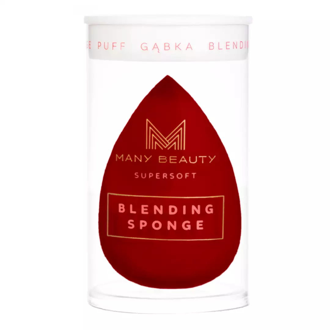 Gąbka do makijażu - SUPERSOFT - SINGLE CUT2- beauty blender | blending sponge | ścięta gąbeczka | Premium Red