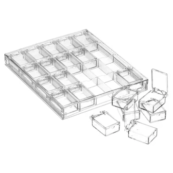 Organizer | paleta na szminki | zamykane kasetki | 20 przegródek | bezbarwny