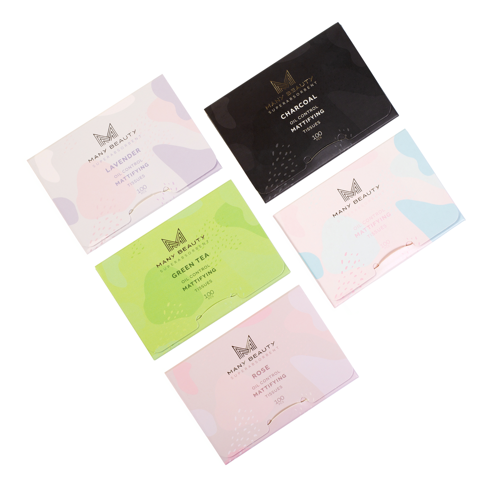 Zapachowe bibułki matujące do twarzy | Mattifying Tissues Many Beauty | 100 sztuk