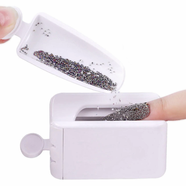 Pudełko do obsypywania zdobień | pyłków | brokatu | manicure tytanowy | dip powder recycling system